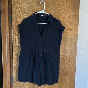 Women's Black Button-Up Top